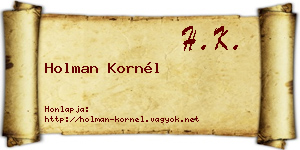 Holman Kornél névjegykártya