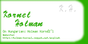 kornel holman business card